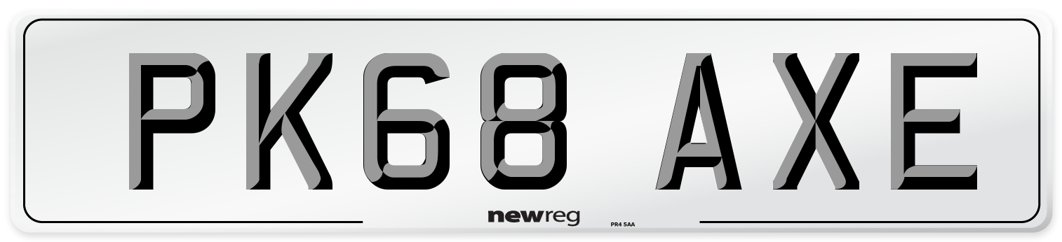 PK68 AXE Number Plate from New Reg